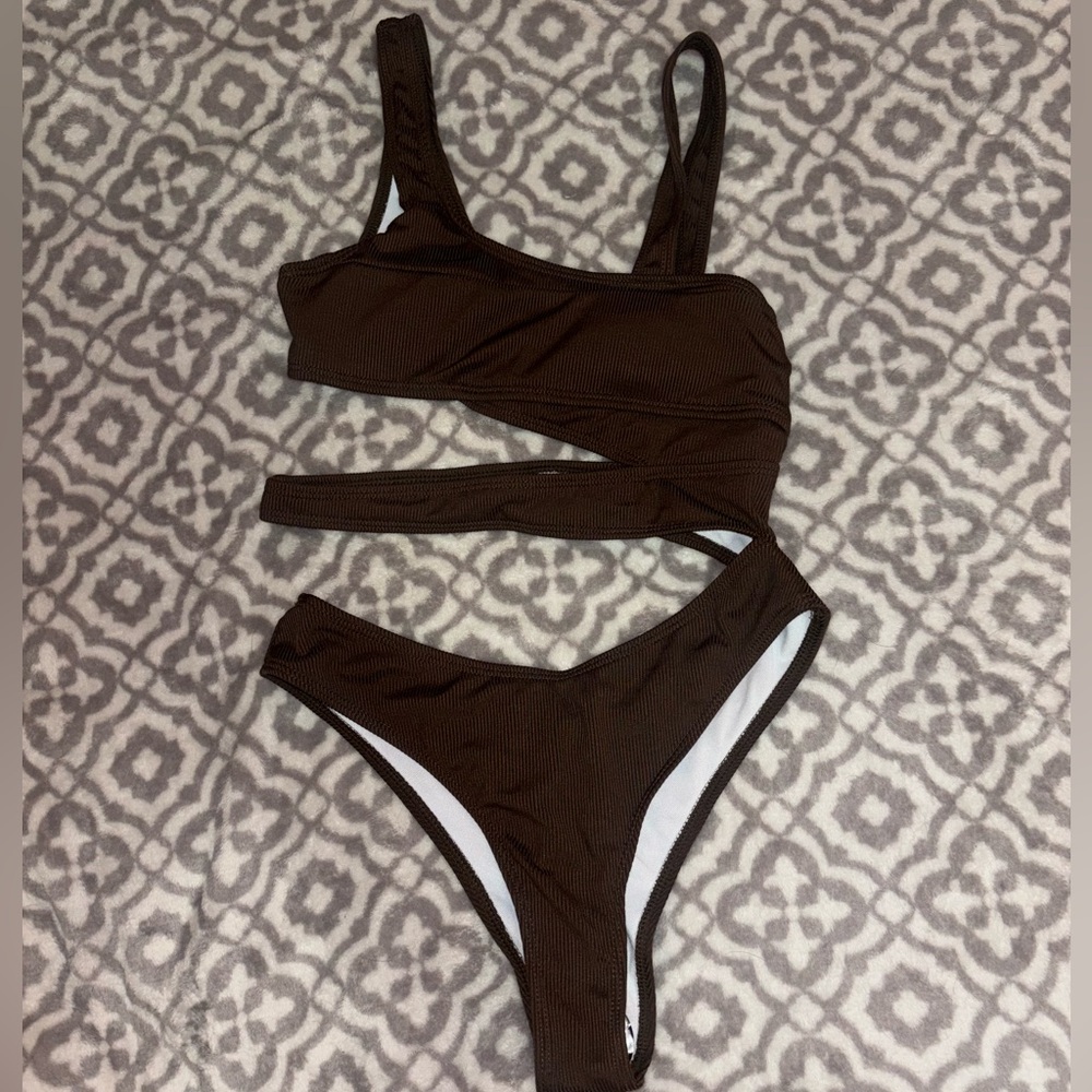 Dark brown cut out one piece